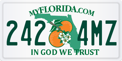 FL license plate 2424MZ