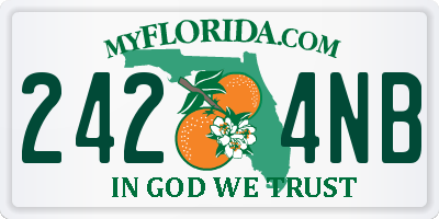 FL license plate 2424NB