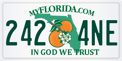 FL license plate 2424NE