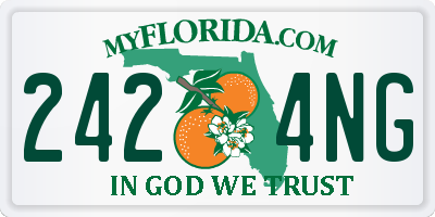 FL license plate 2424NG