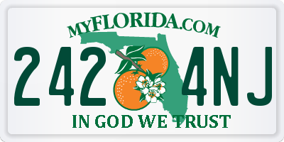 FL license plate 2424NJ