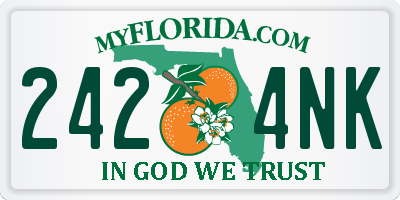 FL license plate 2424NK