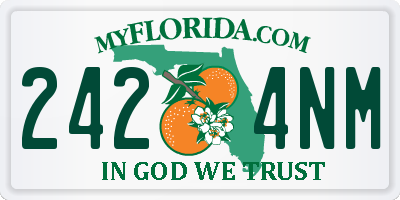 FL license plate 2424NM