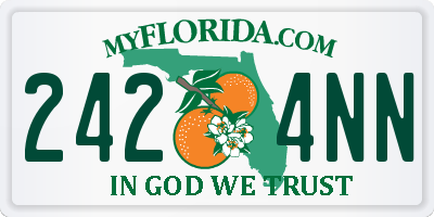 FL license plate 2424NN