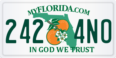 FL license plate 2424NO