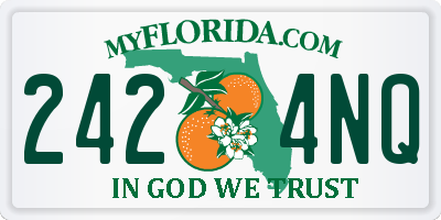 FL license plate 2424NQ