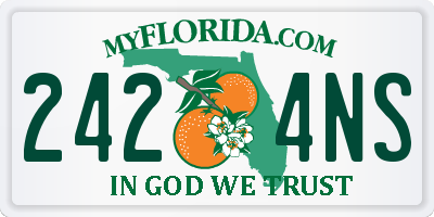 FL license plate 2424NS