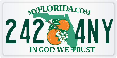 FL license plate 2424NY