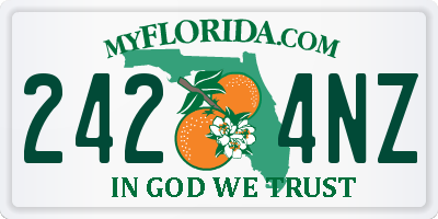 FL license plate 2424NZ