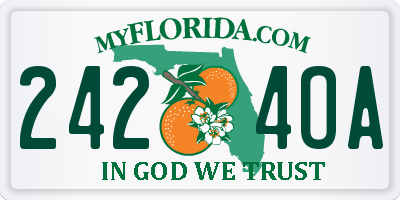 FL license plate 2424OA
