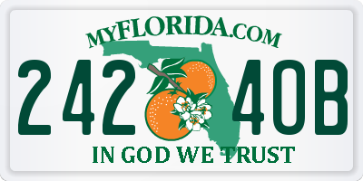 FL license plate 2424OB