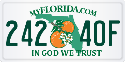FL license plate 2424OF