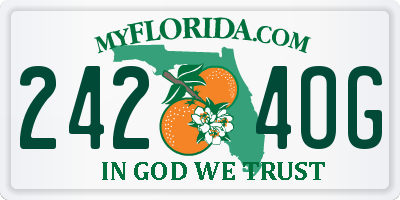 FL license plate 2424OG
