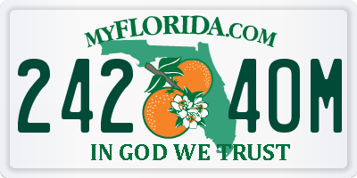 FL license plate 2424OM