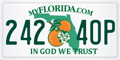 FL license plate 2424OP