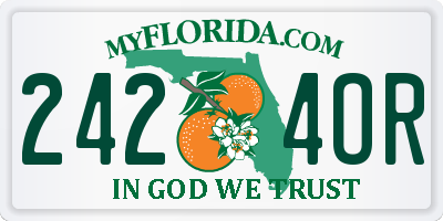 FL license plate 2424OR