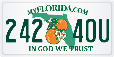 FL license plate 2424OU