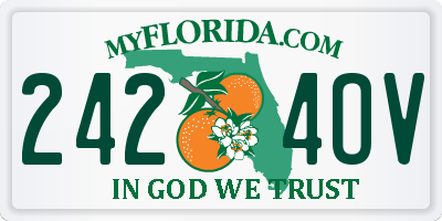 FL license plate 2424OV