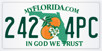 FL license plate 2424PC