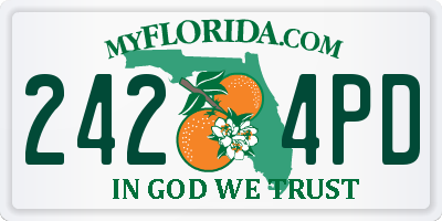 FL license plate 2424PD