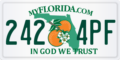 FL license plate 2424PF