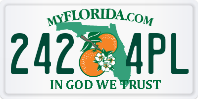 FL license plate 2424PL
