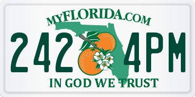 FL license plate 2424PM