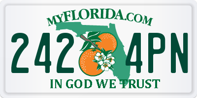 FL license plate 2424PN