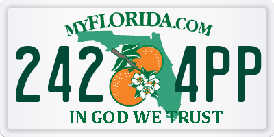 FL license plate 2424PP