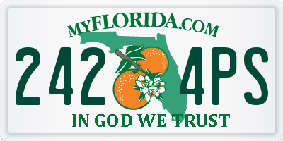 FL license plate 2424PS