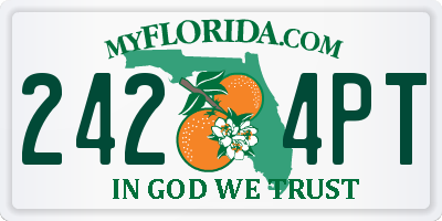FL license plate 2424PT