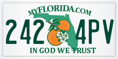 FL license plate 2424PV