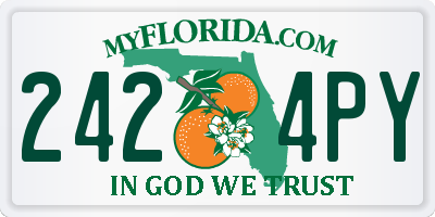 FL license plate 2424PY