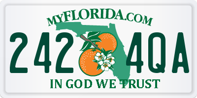 FL license plate 2424QA
