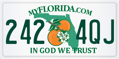 FL license plate 2424QJ