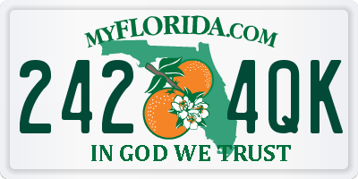 FL license plate 2424QK