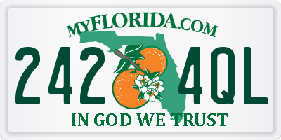 FL license plate 2424QL