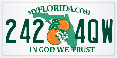 FL license plate 2424QW