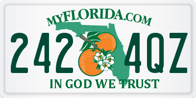 FL license plate 2424QZ