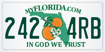 FL license plate 2424RB