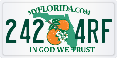FL license plate 2424RF