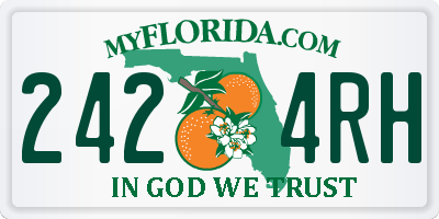 FL license plate 2424RH