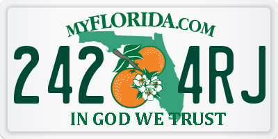 FL license plate 2424RJ