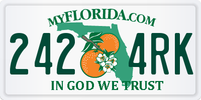 FL license plate 2424RK