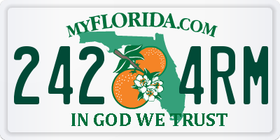 FL license plate 2424RM