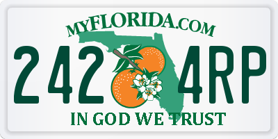 FL license plate 2424RP
