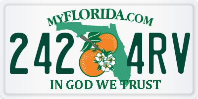 FL license plate 2424RV