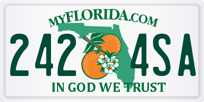 FL license plate 2424SA