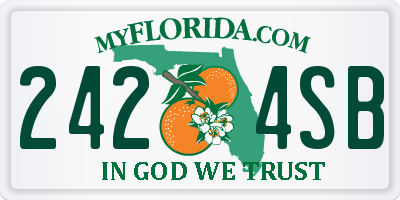 FL license plate 2424SB