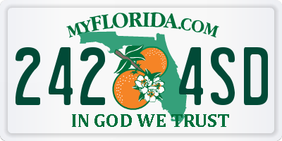 FL license plate 2424SD
